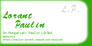lorant paulin business card