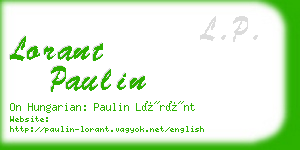 lorant paulin business card